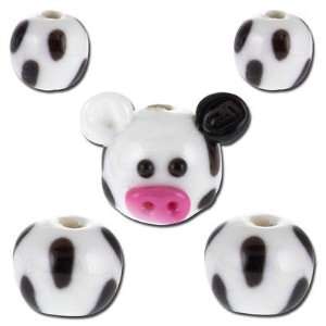  12 15mm Cow Lampwork Bead Set Arts, Crafts & Sewing