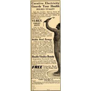  1921 Ad Vi Rex Electric Guard Violet Ray Body Massager 