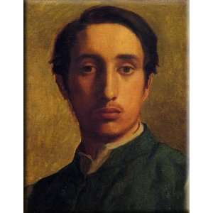  Degas in a Green Jacket 12x16 Streched Canvas Art by Degas 