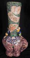 Good Meiji Period Japanese Kutani Satsuma Figural Vase  