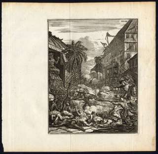 Antique Print VOC COYLAN KALLAM INDIA Schouten 1708  