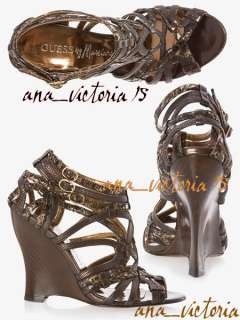NWT Marciano Guess Brown Bronze LEATHER Gladiator Shoes  