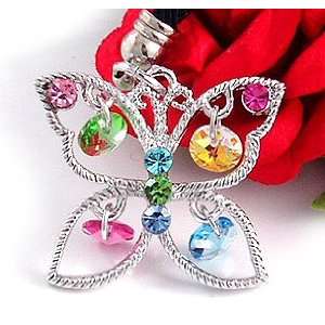   Multi Crystal Butterfly Cell Phone Charm Strap c311: Everything Else