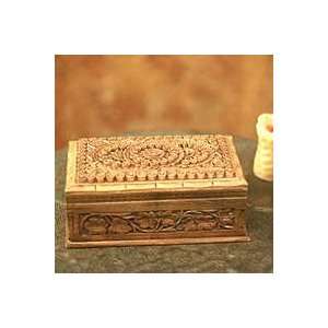    NOVICA Walnut wood jewelry box, Sunflower Ivy Home & Kitchen