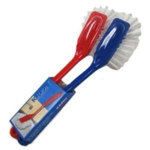  Set of 2 Nylon Dish Brushes with Plastic Handles   Colors 