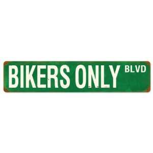  Bikers Only Blvd Motorcycle Vintage Metal Sign   Victory 