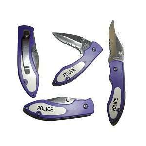  Police Pocket Knife (Blue): Sports & Outdoors