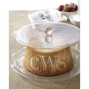  Monogrammed Cake Plate With Dome: Kitchen & Dining