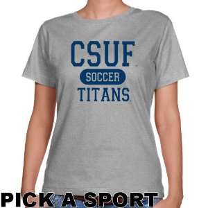 Cal State Fullerton Titans Ladies Ash Custom Sport Classic Fit T shirt 
