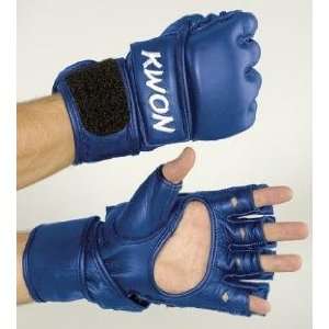    Kwon Open Combat Leather MMA Gloves   Blue