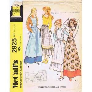 McCalls 2925 Vintage Sewing Pattern Womens Pinafores & Apron Size 12 