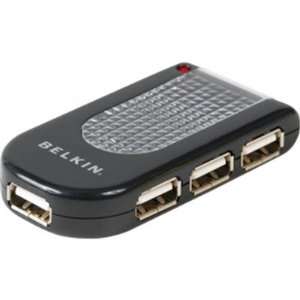  USB 2.0 4PORT LIGHTED HUB BLK: Electronics