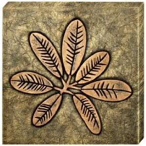  Bronze Finish Leaf Embossed Faux Leather I 20 Wide Wall Art 