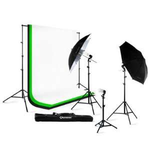  Light Kit + 10 x 10 100% Cotton Black Muslin Backdrop Background 