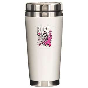  Ceramic Travel Drink Mug Cancer Hope for a Cure   Pink 