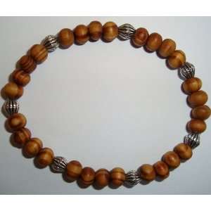  6mm Wood Beads Strung on Strong Elastic   Size Medium 001 