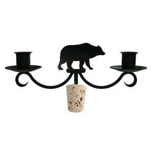   : Bear Wine Bottle Topper / Taper Candle Candelabras: Home & Kitchen