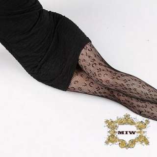   Leopard FishNet Black PantyHose Stockings **  