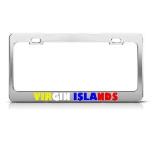  Virgin Islands Flag Country license plate frame Stainless 