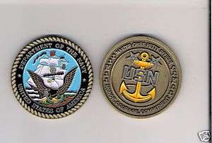 CHALLENGE COIN US NAVY MASTER CHIEF PETTY OFFICER CPO  