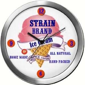 STRAIN 14 Inch Ice Cream Metal Clock Quartz Movement 