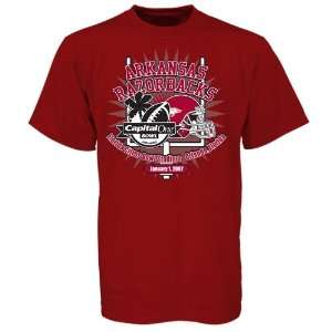 Arkansas Razorbacks Cardinal 2007 Capital One Bowl T shirt:  