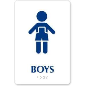  Boys (Boys Pictogram) TactileTouch Sign, 9 x 6 Office 
