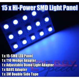   Light Led Panel Bulb 15 smd Blue T10+ba9s+fe stoon Adapter Automotive