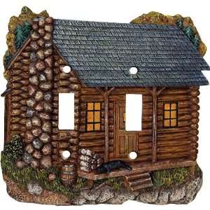  Log Cabin Double Switch Plate Cover: Home Improvement