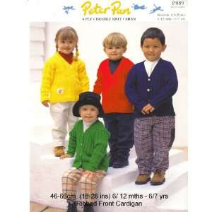   Pan 4 Ply Double Knit P889 Ribbed Front Cardigan 