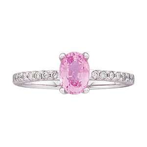   Gold Genuine Pink Sapphire & Diamond Ring: GEMaffair Jewelry
