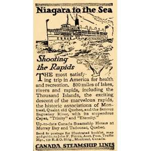  1916 Ad Canada Steamship Lines John F. Pierce Tadousac 