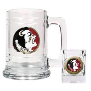  FSU Florida State University Beer Mug & Shot Glass Set 