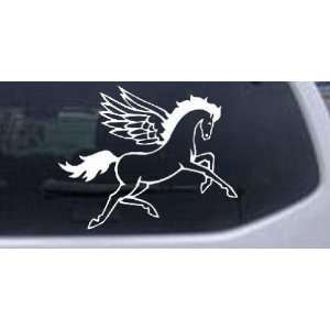 White 10in X 8.0in    Pegasus Horse Enchantments Car Window Wall 