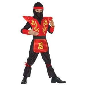  Boys Red Ninja Costume w/Chest Armour Size 8/10 Toys 