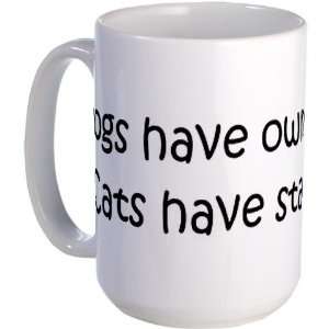 Dogs vs Cats Funny Large Mug by   Kitchen 
