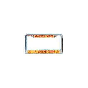  Marine Mom US Marine Corps License Plate Frame (Chrome 