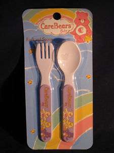 Care Bear Plastic Fork & Spoon Set   NIP  