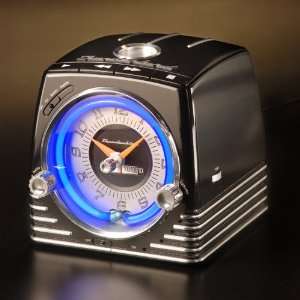    Thunderbird Retro Neon Alarm Clock Radio/CD Black: Home & Kitchen