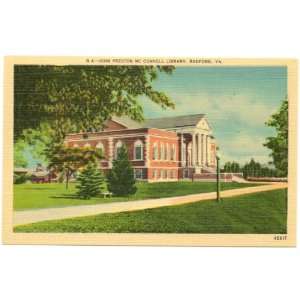   Vintage Postcard John Preston McConnell Library   Radford Virginia
