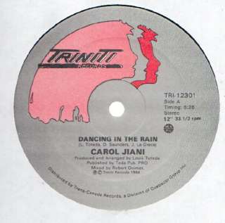 Carol Jiani Dancing In The Rain 12 VG/VG++ Canada  