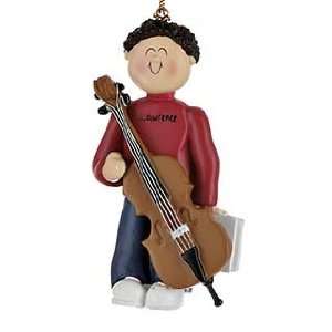 Personalized Cello Player   Male Christmas Ornament:  Home 