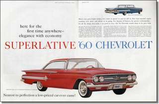 1960 Red Chevrolet Impala Sport Coupe 2pg Car Ad  