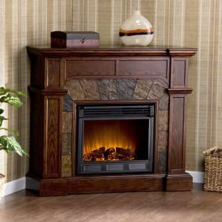 Cartwright Espresso Corner or Flat Wall ELECTRIC FIREPLACE MANTLE 