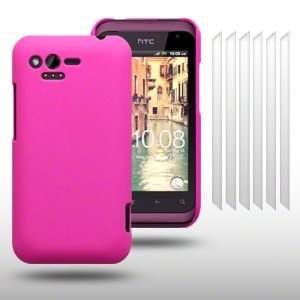  HTC RHYME RUBBERISED BACK COVER CASE WITH 6 SCREEN 