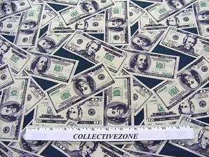 CASH~MONEY FABRIC~$20 & $50~NOVELTY~1/2 YD~CURRENCY  