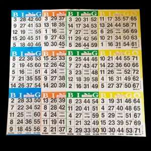  Bingo Paper Cards   3 cards   4 sheets   100 packs of 4 