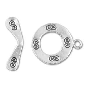  Hill Tribe Silver Spiral Stamped Toggle Clasp Arts 