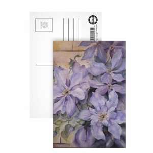  Clematis, The President by Karen Armitage   Postcard (Pack 