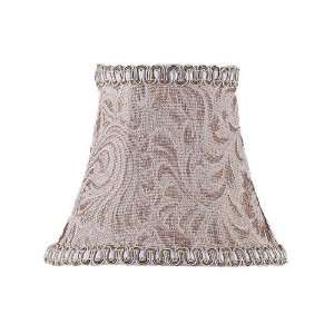   Damask Silk Bell Clip Shade with Fancy Trim Chandelier Shade Chan